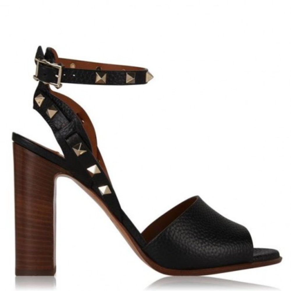 valentino rockstud leather block heel sandals AUTHENTIC